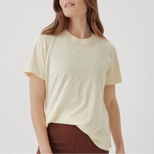 PACT Organic Cotton Featherweight Slub Oversized Tee – Butter – Women’s M
